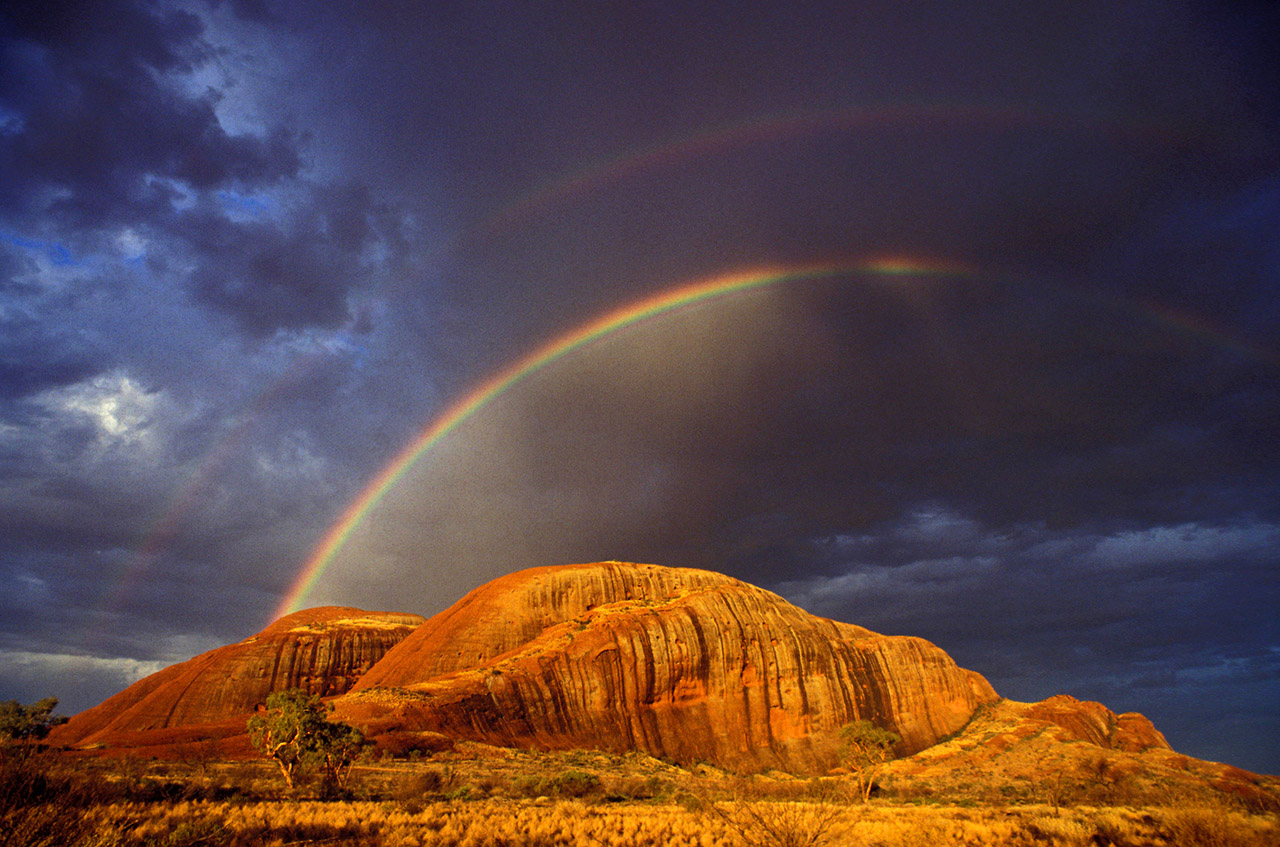 A rare Rainbow over the Olgas, Kata Tjuta, Uluru-Kata Tjuta National Park, NT, Australia ©2017